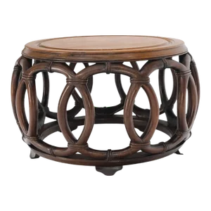Very Fine Carved Solid Mahogany Round Occasional Coffee Side Center Table