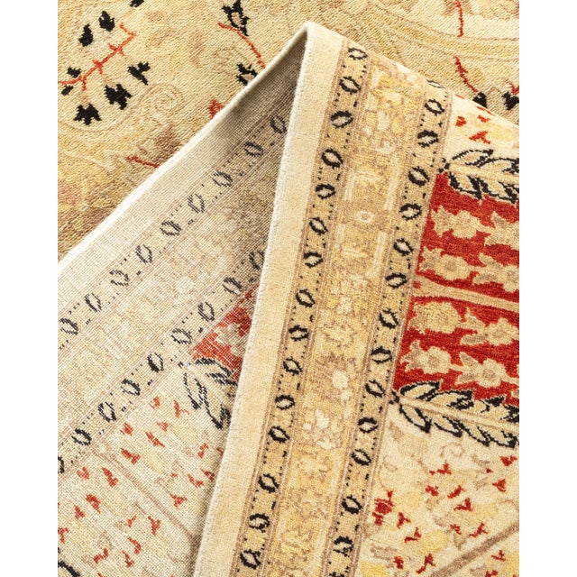 Mogul Collection Hand-Knotted Area Rug - Ivory 6' 4" x 9' 2" For Sale In New York - Image 6 of 9