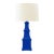 Contemporary Matthew Izzo Home Allegra Handpainted Royal Blue Tiered Tole Table Lamp With Silk Shade For Sale - Image 3 of 3