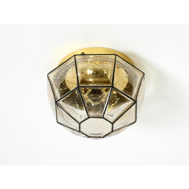 Mid-Century Modern Vintage Glass Ceiling Lamp in Octagon Shape from Limburg, 1970s For Sale - Image 3 of 18
