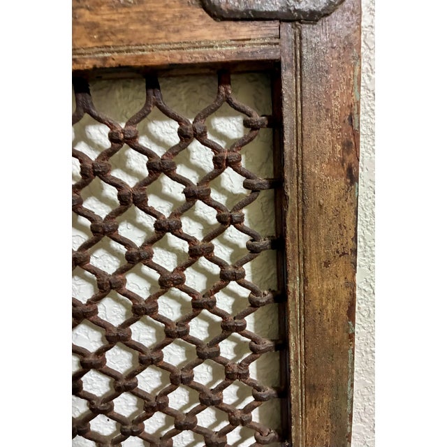 Antique Middle Eastern Iron Jali Window Shutters, Pair For Sale - Image 10 of 12