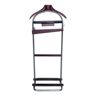 Ico Parisi Style Beechwood and Brass Suit Rack or Vallet For Sale