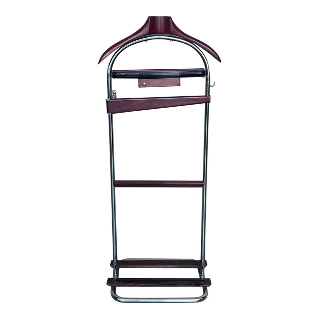 Ico Parisi Style Beechwood and Brass Suit Rack or Vallet For Sale