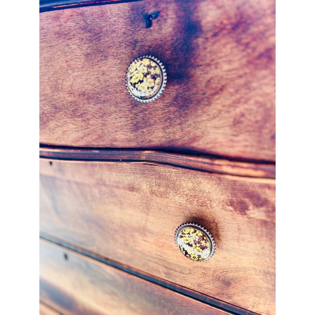Brown Vintage Serpentine Chest of Drawers For Sale - Image 8 of 8
