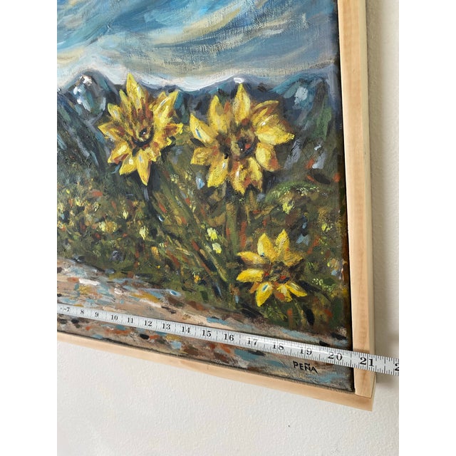 Plastic Original Pacific Northwest Landscape Painting – Icicle Ridge, Leavenworth by Francisco Peña – Framed 21” X 17” For Sale - Image 7 of 10