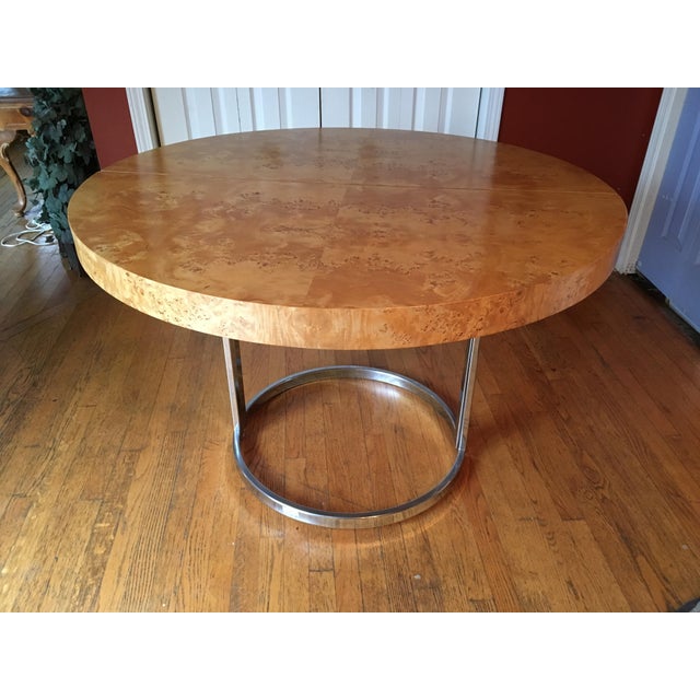 Mid-Century Milo Baughman Burled Wood Dining Table | Chairish