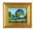 Farmhouse Red Cottages & Lush Landscape Oil Painting W/ Antiqued Gold Wood Frame For Sale - Image 3 of 10
