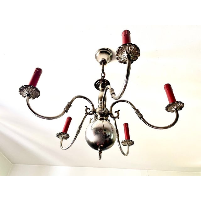 Dutch Grey Metal Chandelier, 1970 For Sale - Image 4 of 9
