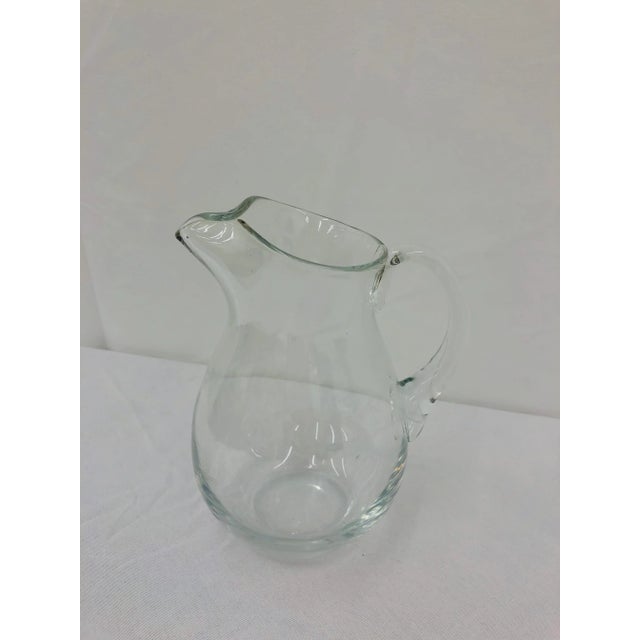 Shabby Chic Vintage Glass Pitcher Vase For Sale - Image 3 of 7