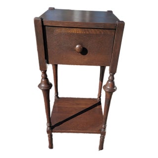 Antique Mission Arts & Crafts Side Table Humidor Nightstand For Sale