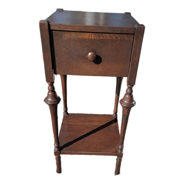 Antique Mission Arts & Crafts Side Table Humidor Nightstand For Sale