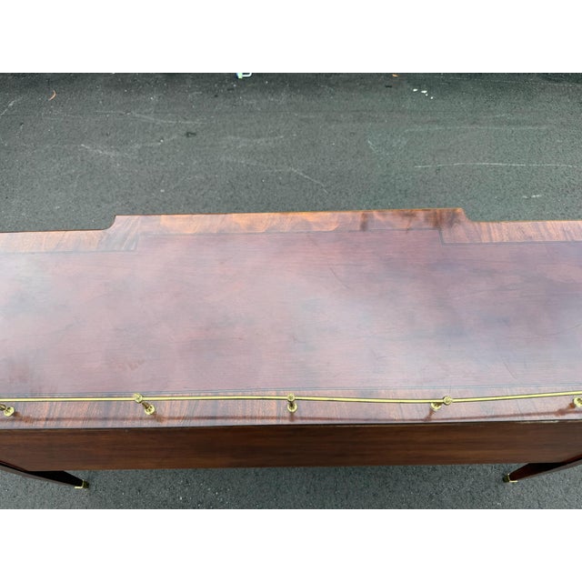 Vintage Federal Style Mahogany Sideboard / Server With Brass Gallery For Sale In Naples, FL - Image 6 of 12