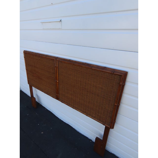 Hollywood Regency American of Martinsville Hollywood Regency Bamboo Full Queen Size Headboard 6452 For Sale - Image 3 of 13