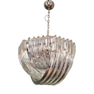 Large Triedri Chandelier in Murano Glass, 1980s For Sale