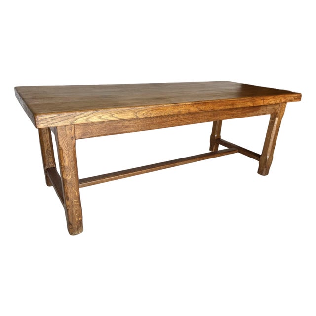 Early 20th Century French Oak Refectory Dining Table For Sale