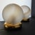 Metal Sculptural Table Lamps with Glass Globes, Set of 2 For Sale - Image 7 of 17