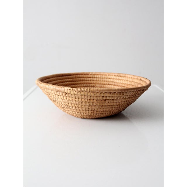 Vintage Hand-Coiled Basket Bowl For Sale - Image 4 of 10