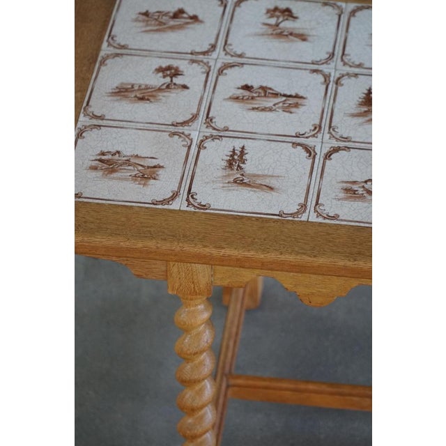 Mid-Century Modern Danish Oak Coffee Table with Ceramic Tile Top, 1950s For Sale - Image 16 of 18