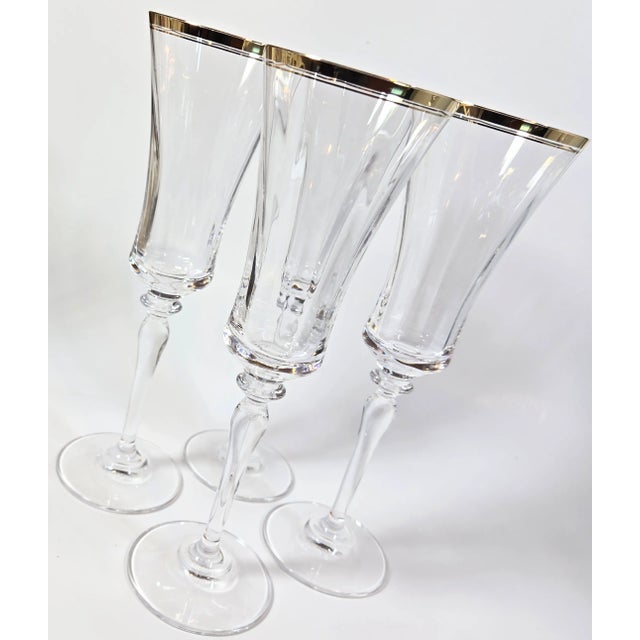 Vintage Gold Rimmed Mikasa Champagne Flutes Set of 4 Chairish