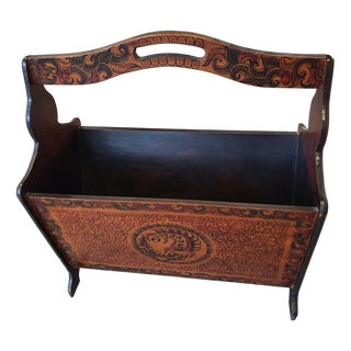 Hand-Painted Magazine Holder, 1960s For Sale