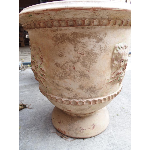 Pair of French Handmade Terracotta Anduze Planters With Satyre Masks For Sale - Image 10 of 18