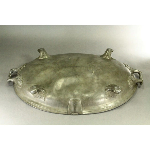 C. 1851-1870 James Dixon & Sons Sheffield Large Pewter Warming Meat Dish For Sale In Houston - Image 6 of 13