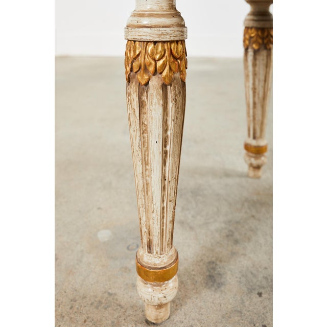 Pair of Italian Neoclassical Style Backless Hall Chairs For Sale - Image 11 of 12