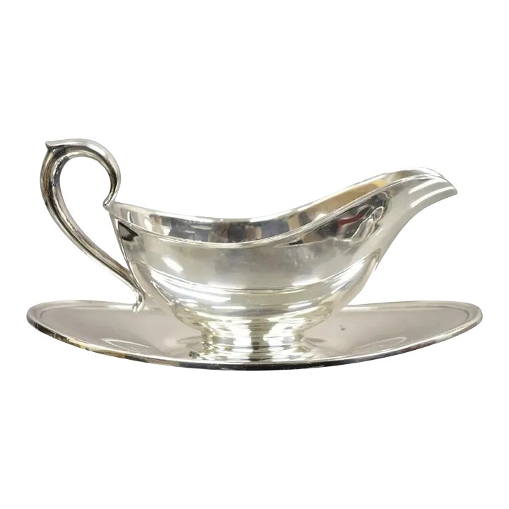Vintage Gorham Yc430 Silver Plated Victorian Gravy Boat With