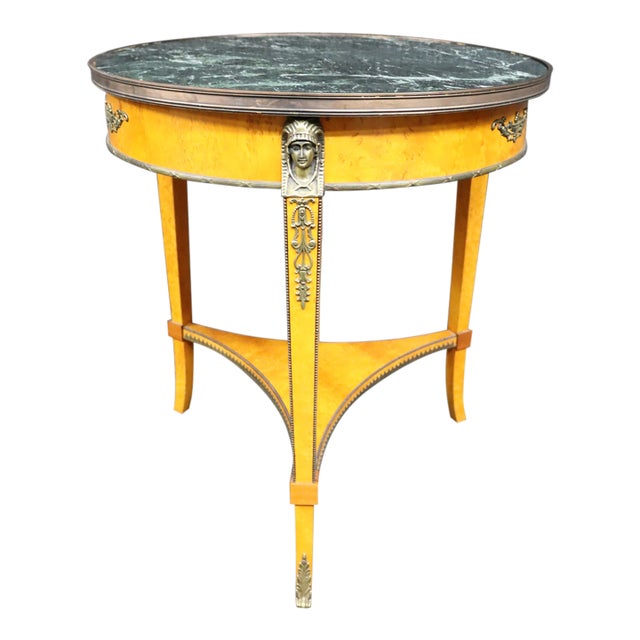 French Sphinx & Birds Eye Maple Center Table For Sale