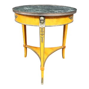 French Sphinx & Birds Eye Maple Center Table