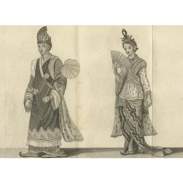 Royal Burmese Official and His Wife in State Attire, 1800, Paper For Sale - Image 6 of 10