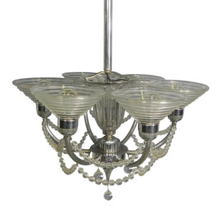 Art Deco Hanging Lamp by G. Leleu, 1930s For Sale