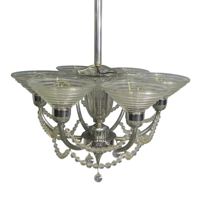 Art Deco Hanging Lamp by G. Leleu, 1930s For Sale