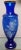 American Vintage Fenton Gilded Cobalt Glass Mary Gregory Style Roses Motif Baluster Vase For Sale - Image 3 of 8