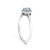 Early 21st Century 10K White Gold 5X3MM Oval Blue Aquamarine and Diamond Accent Halo Ring (I-J Color, I1-I2 Clarity) - Ring Size 5.5 For Sale - Image 5 of 7
