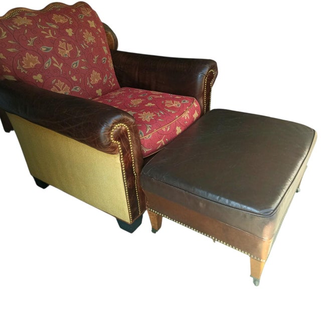 1980s Luxury Reinvented: The Ricardo Chair and Ottoman Set by King Hickory For Sale In Raleigh - Image 6 of 12