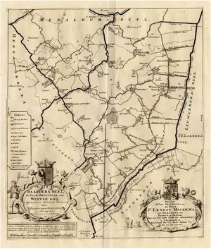 Antique Map of the Baarderadeel Township, 1718