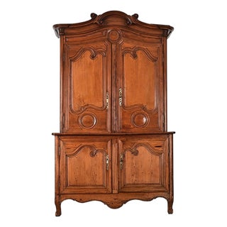 French 18th Century Solid Pine Louis XV Armoire For Sale