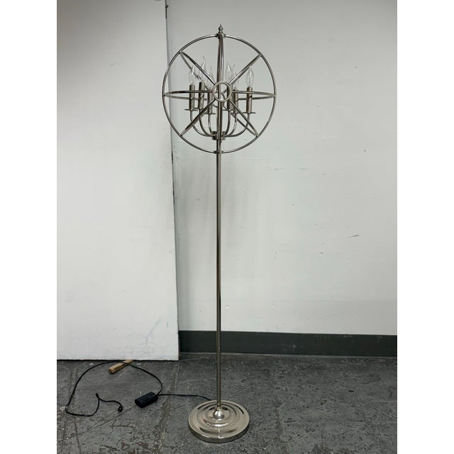Industrial Timothy Oulton for Restoration Hardware Foucault's Orb Floor Lamp For Sale - Image 3 of 12