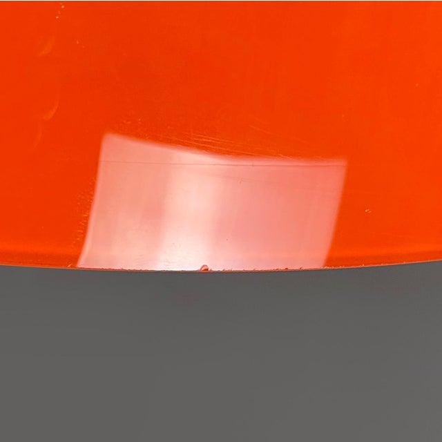 1970s Mid-Century Modern Italian Pendant in Orange Glass and White Metal, 1970s For Sale - Image 5 of 16