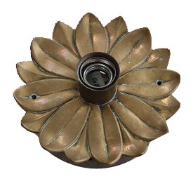 Hollywood Regency Brass Flower Wall Lamp, 1960s For Sale