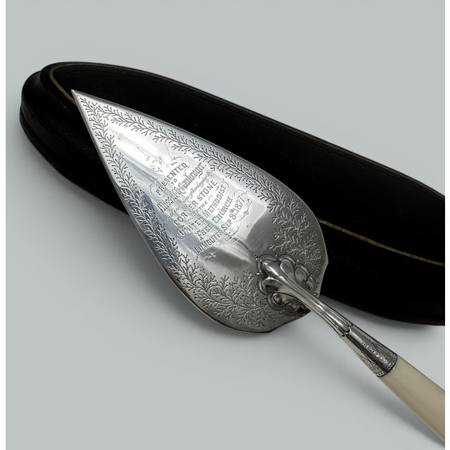 Antique English Sterling Silver Brick Layers Trowel Bone Handle Martin Hall 1877 For Sale - Image 9 of 9
