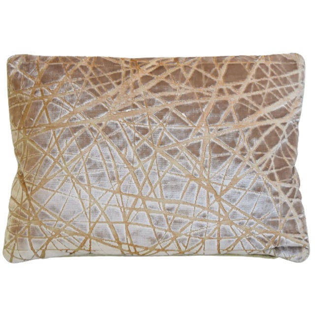 Contemporary Designer Kravet Couture Parisio Cut Velvet Feather/Down Pillows 23" X 17" For Sale - Image 3 of 4