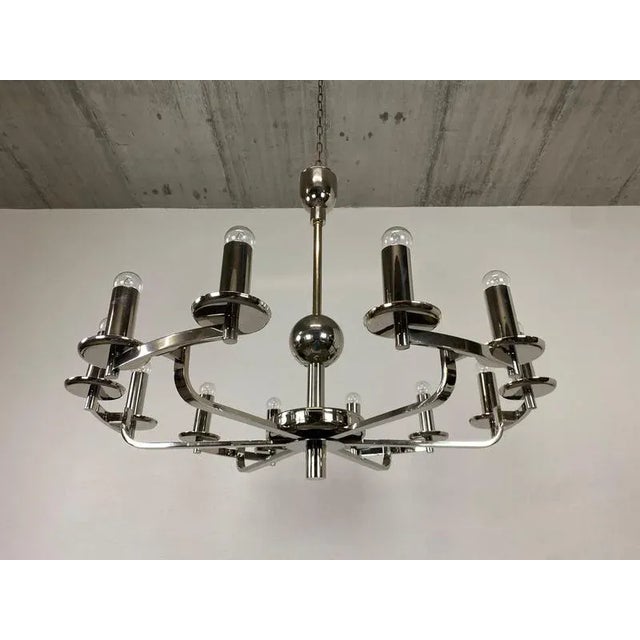 Large Bauhaus Chandelier and Wall Lamps, 1940s, Set of 3 For Sale - Image 4 of 15
