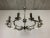 Large Bauhaus Chandelier and Wall Lamps, 1940s, Set of 3 For Sale - Image 4 of 15