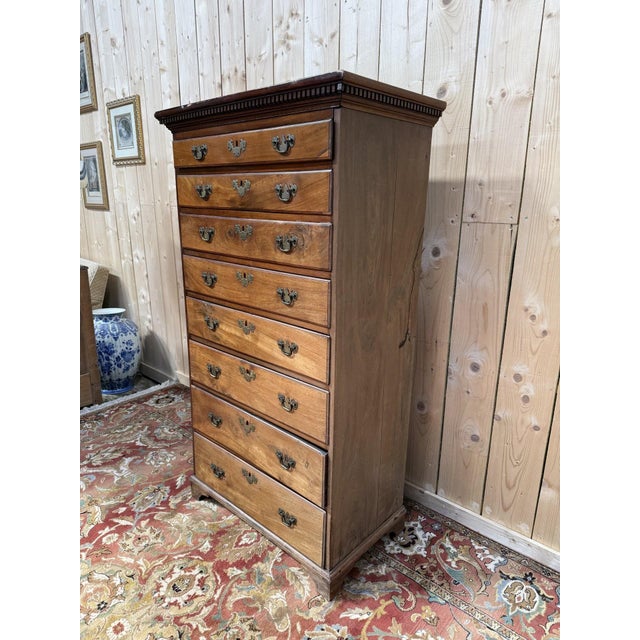 Tall English Chest of Drawers For Sale - Image 4 of 9