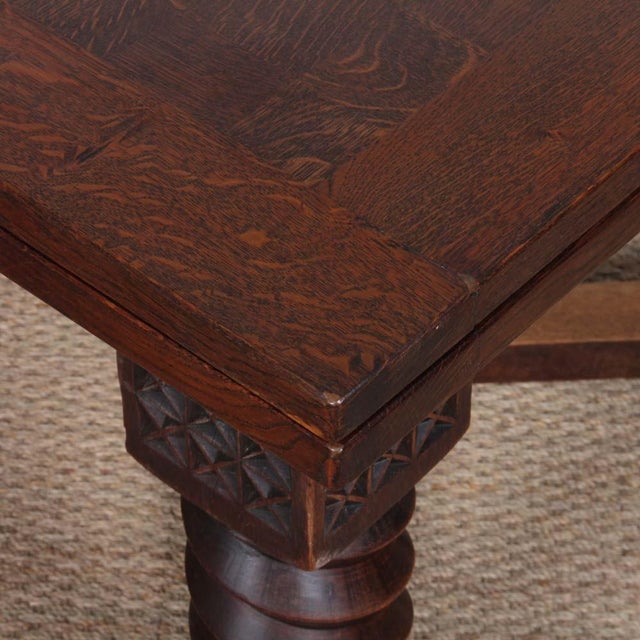 Brown Oak Dining Table, Breton, 1940s For Sale - Image 8 of 15