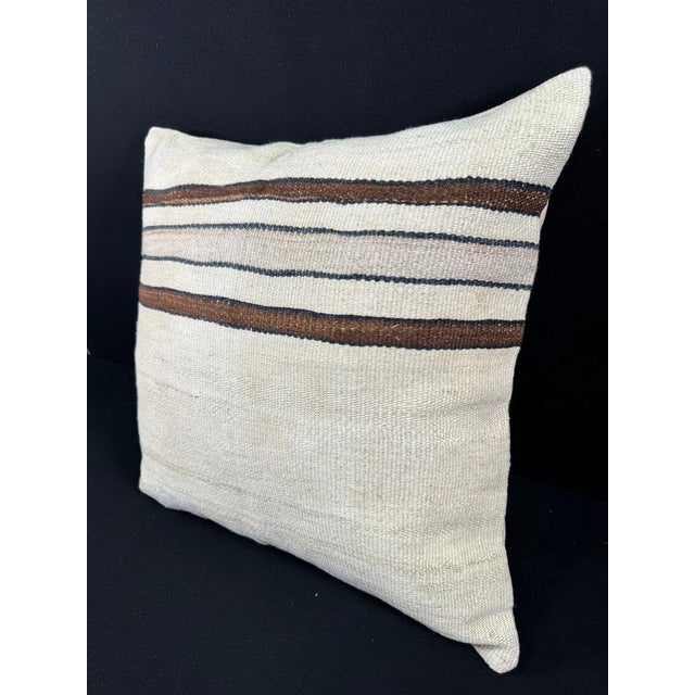 Turkish Hemp Pillow Cushion Natural Beige Brown Pillow Cushion Cover 24"x24" #30382 Enhance your home decor with our Kilim...