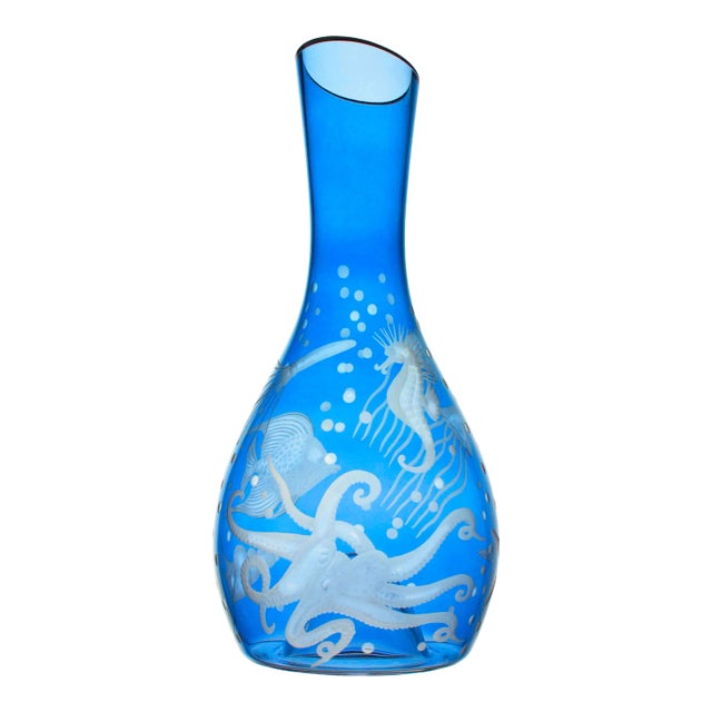 ARTEL Sea Life Frutti Di Mare I Wine Carafe Decanter in Azure For Sale