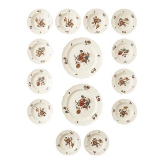 Set of 14 Antique Wedgwood Etruria Floral Dinner Service For Sale